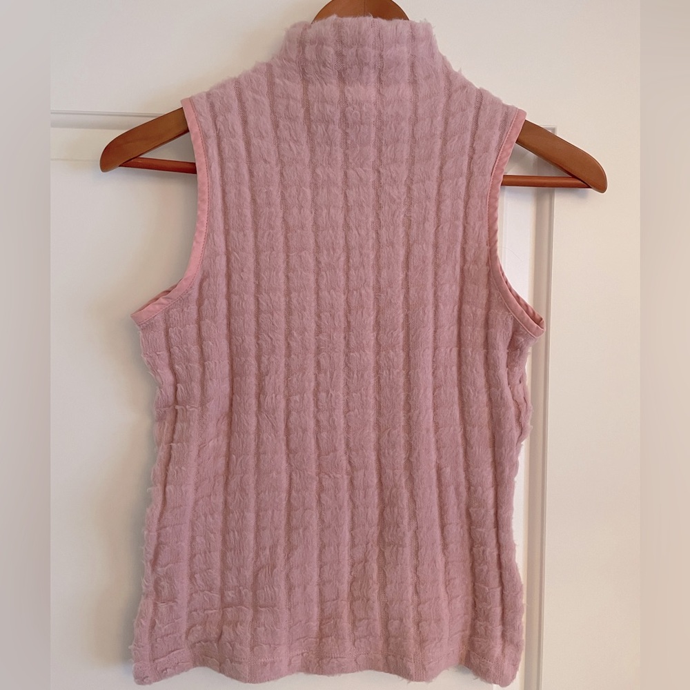 Fuzzy Sleeveless Mock Neck Top